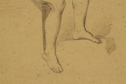 arte, antiguo pintura, Candida Luigia Bozzini 1853, Amadore Porcella, dibujos a lápiz sobre papel, desnudo masculino, young