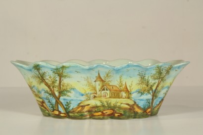 antiquariato, ceramiche, fine 800, 1800, fine XIX secolo, Angelo Minghetti (1822-1885), centrotavola, dipinto a mano, bologna, italia, #dimanoinmano, #antiquariato, #ceramiche