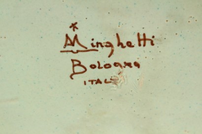 antiquariato, ceramiche, fine 800, 1800, fine XIX secolo, Angelo Minghetti (1822-1885), centrotavola, dipinto a mano, bologna, italia, #dimanoinmano, #antiquariato, #ceramiche