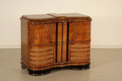 radio, tocadiscos, espejo, art deco, 900, hecho en Italia, nuez, Burr, #bottega, #artdecò, #dimanoinmano