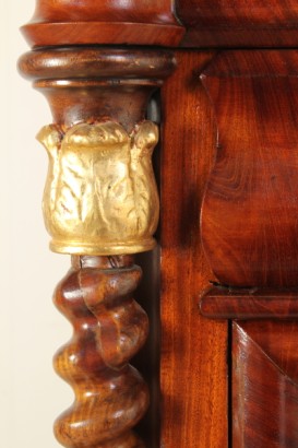antiguo secretaire, secretaire, carga de muelles y caoba y caoba, la segunda mitad del siglo XIX, en estilo Biedermeier, desde austria