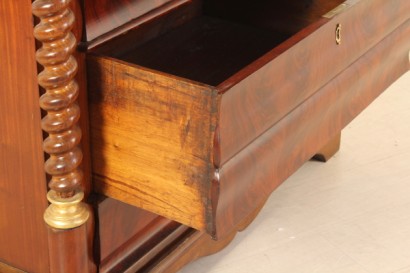 antiguo secretaire, secretaire, carga de muelles y caoba y caoba, la segunda mitad del siglo XIX, en estilo Biedermeier, desde austria