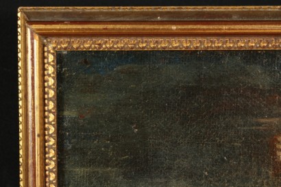 Kunst, Antiquität, Gemälde, 17. Jahrhundert, Norditalien, Kreuzigung, Madonna, St. Francis, Christus, Blitz, Blitzen, Tod, Öl es Gemälde, antike Gemälde in Öl, #arte, #pitturaantica, #dimanoinmano