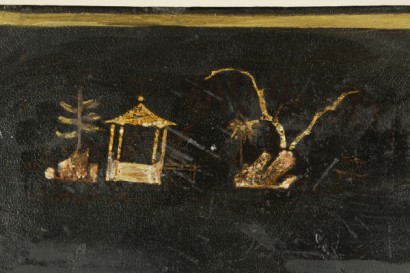 Couchtisch, Chinoiserie, ebonised, Dekorationen, Papiermache, Holz, 800, 1800, England, #antiquariato, #tavolini, #dimanoinmano