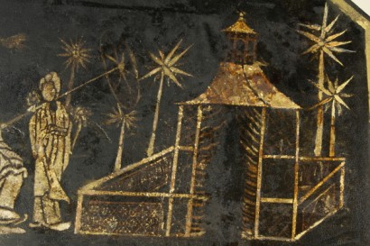 Couchtisch, Chinoiserie, ebonised, Dekorationen, Papiermache, Holz, 800, 1800, England, #antiquariato, #tavolini, #dimanoinmano