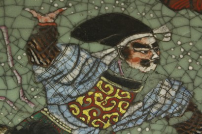 Antiquitäten, Keramik, Moriage Kutani, Caledon, Craquelures, Japan, China, China Ära Lied Samurai, #antiquariato, #ceramiche, #dimanoinmano