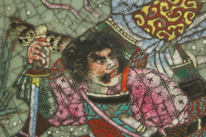 Antiquitäten, Keramik, Moriage Kutani, Caledon, Craquelures, Japan, China, China Ära Lied Samurai, #antiquariato, #ceramiche, #dimanoinmano