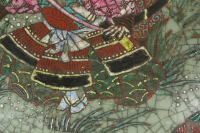 Antiquitäten, Keramik, Moriage Kutani, Caledon, Craquelures, Japan, China, China Ära Lied Samurai, #antiquariato, #ceramiche, #dimanoinmano