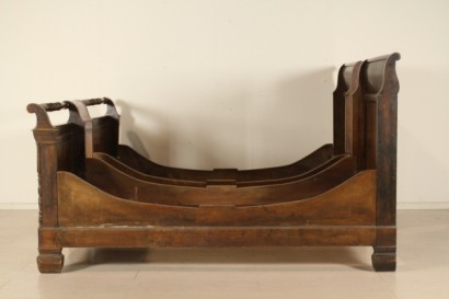 Bett, Walnuss-Reich, reich, 800, 1800, Nussbaum, hergestellt in Italien, #antiquariato, #letti, #dimanoinmano