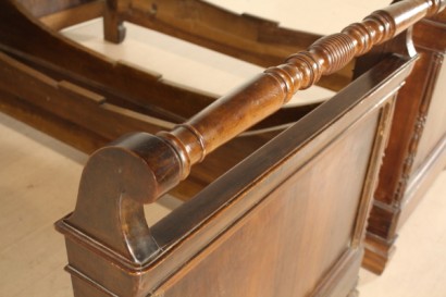 Bett, Walnuss-Reich, reich, 800, 1800, Nussbaum, hergestellt in Italien, #antiquariato, #letti, #dimanoinmano