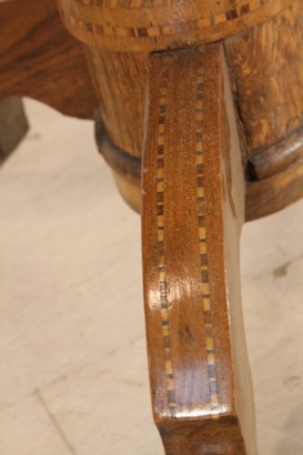 Couchtisch, rund, St. Georg, den Drachen, Ulme, Nussbaum, 800, Rolo, Emilia, hergestellt in Italien, #antiquariato, #tavolini, #dimanoinmano