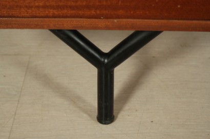 Escritorio, años 50, 60 años, caoba, que metal, latón, Antonia Ferretti, Milán, hecha en Italia, #modernariato, #tavoli, #dimanoinmano