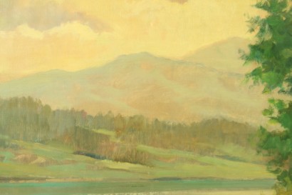 arte del siglo XX, 1900, 900, Tullio Giovenzani (1907-1975), aceite de pinturas, óleo sobre lienzo, obras giovenzani, paisajes, ríos, #arte, #novecento, #dimanoinmano