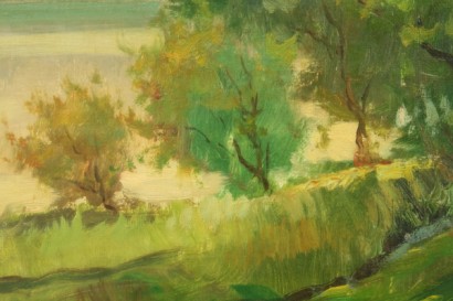 arte del siglo XX, 1900, 900, Tullio Giovenzani (1907-1975), aceite de pinturas, óleo sobre lienzo, obras giovenzani, paisajes, ríos, #arte, #novecento, #dimanoinmano