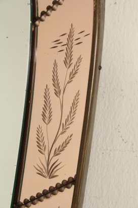 #dimanoinmano, #modernariato, #complementi, moderne, Accessoires, Spiegel, 40 Jahre, hergestellt in Italien, italienische Produktion, Glasmalerei, Glas, Messing verziert