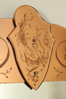 #dimanoinmano, #modernariato, #complementi, moderne, Accessoires, Spiegel, getöntes Glas, dekoriertes Glas, Glas, 40 Jahre, hergestellt in Italien, italienische Produktion