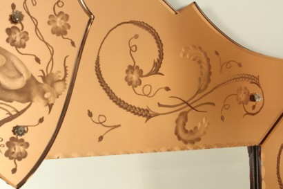 #dimanoinmano, #modernariato, #complementi, moderne, Accessoires, Spiegel, getöntes Glas, dekoriertes Glas, Glas, 40 Jahre, hergestellt in Italien, italienische Produktion