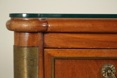 Desk, brass, leather, mahogany, neoclassical, 900, made in italy, #bottega, #mobiliinstile, #dimanoinmano