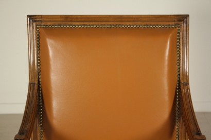 Desk, brass, leather, mahogany, neoclassical, 900, made in italy, #bottega, #mobiliinstile, #dimanoinmano