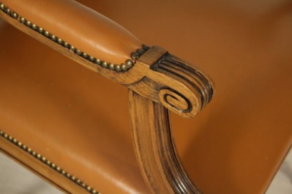 Desk, brass, leather, mahogany, neoclassical, 900, made in italy, #bottega, #mobiliinstile, #dimanoinmano