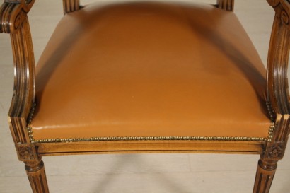 Desk, brass, leather, mahogany, neoclassical, 900, made in italy, #bottega, #mobiliinstile, #dimanoinmano