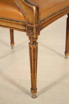 Desk, brass, leather, mahogany, neoclassical, 900, made in italy, #bottega, #mobiliinstile, #dimanoinmano