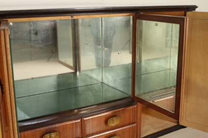 Mobile, de 50 años, palisandro, vidrio, latón decoración pintada, hecha en Italia, #modernariato, #mobilio, #dimanoinmano