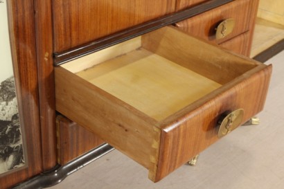 Mobile, de 50 años, palisandro, vidrio, latón decoración pintada, hecha en Italia, #modernariato, #mobilio, #dimanoinmano