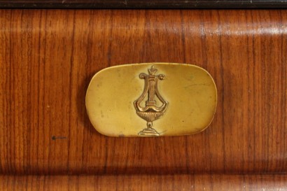 Mobile, de 50 años, palisandro, vidrio, latón decoración pintada, hecha en Italia, #modernariato, #mobilio, #dimanoinmano