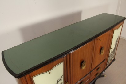 Mobile, de 50 años, palisandro, vidrio, latón decoración pintada, hecha en Italia, #modernariato, #mobilio, #dimanoinmano