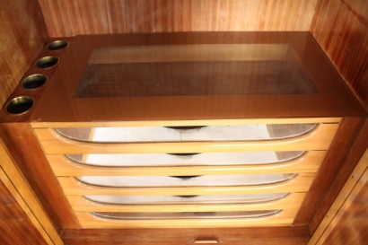 armario, 40 años, decorado, enchapado madera, arce, nogal, hecha en Italia, #modernariato, #mobilio, #dimanoinmano