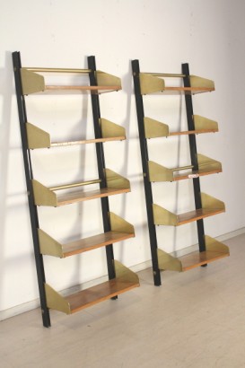 librería, feal, caoba, madera contrachapada, latón, metal, años 50, 60, #modern, #muebles, # {* $ 0 $ *}