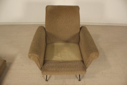 Sillones, 50 años, tapicería, latón metal, tela, hechos en Italia, #modernariato, #poltrone, #dimanoinmano