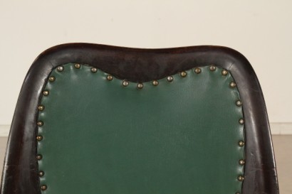 sillas, de 50 años, mancharon madera, ébano, tapicería, cuero artificial, hecha en Italia, #modernariato, #sedie, #dimanoinmano