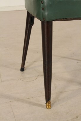 sillas, de 50 años, mancharon madera, ébano, tapicería, cuero artificial, hecha en Italia, #modernariato, #sedie, #dimanoinmano