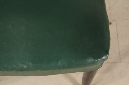 sillas, de 50 años, mancharon madera, ébano, tapicería, cuero artificial, hecha en Italia, #modernariato, #sedie, #dimanoinmano