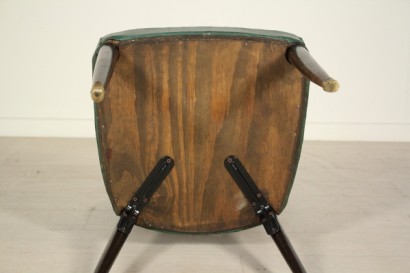 sillas, de 50 años, mancharon madera, ébano, tapicería, cuero artificial, hecha en Italia, #modernariato, #sedie, #dimanoinmano