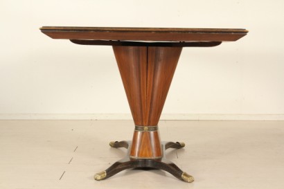 mesa, palo de rosa, vidrio pintado, latón, hecho en Italia, #modernariato, #tavoli, #dimanoinmano