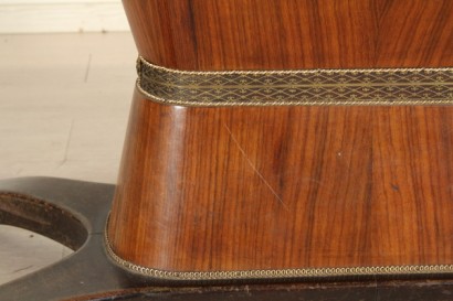 mesa, palo de rosa, vidrio pintado, latón, hecho en Italia, #modernariato, #tavoli, #dimanoinmano