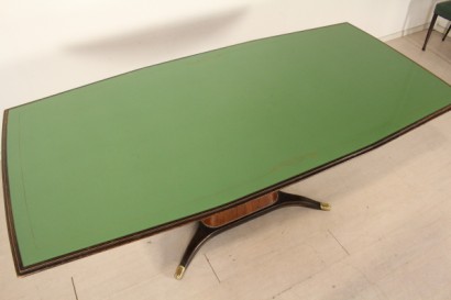 mesa, palo de rosa, vidrio pintado, latón, hecho en Italia, #modernariato, #tavoli, #dimanoinmano