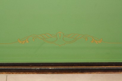 mesa, palo de rosa, vidrio pintado, latón, hecho en Italia, #modernariato, #tavoli, #dimanoinmano