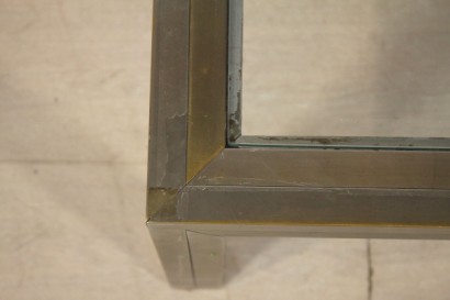 mesa de metal, 70 años, latón, cristal, hecho en Italia, #modernariato, #complementi, #dimanoinmano