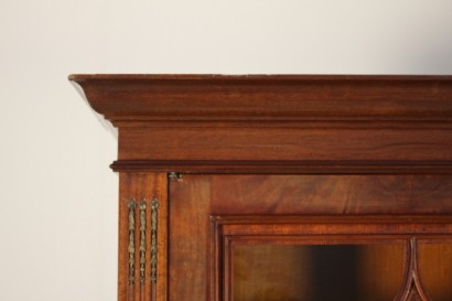 Biblioteca, escritorio, caoba pluma madera, cuero, bronce, 800, 1800, Inglaterra, #antiquariato, #librerie, #vetrine #dimanoinmano