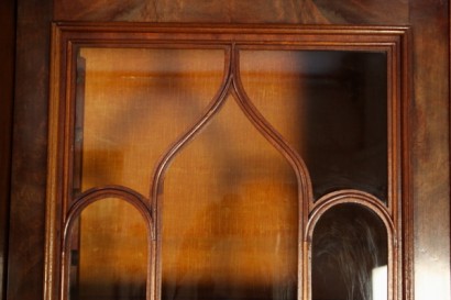 Biblioteca, escritorio, caoba pluma madera, cuero, bronce, 800, 1800, Inglaterra, #antiquariato, #librerie, #vetrine #dimanoinmano