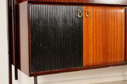 Mobile, de 50 años, madera chapeada, palo de rosa, cristal, hecho en Italia, #modernariato, #mobilio, #dimanoinmano