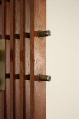 suspensión, 50 años, madera de teca, latón, metal, hecho en Italia, #modernariato, #complementi, #dimanoinmano