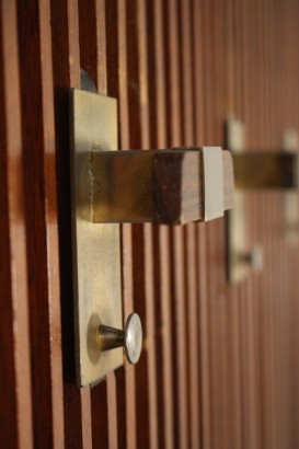 suspensión, 50 años, madera de teca, latón, metal, hecho en Italia, #modernariato, #complementi, #dimanoinmano