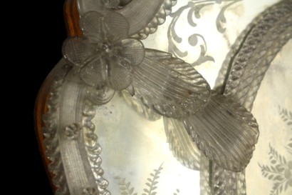 espejo, vidrio grabado, floral, decoraciones, 800, 900, hecha en Italia, #antiquariato, #specchiere, #cornici, #dimanoinmano