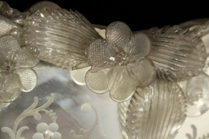 espejo, vidrio grabado, floral, decoraciones, 800, 900, hecha en Italia, #antiquariato, #specchiere, #cornici, #dimanoinmano