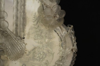 espejo, vidrio grabado, floral, decoraciones, 800, 900, hecha en Italia, #antiquariato, #specchiere, #cornici, #dimanoinmano